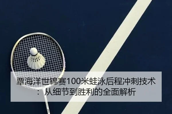覃海洋世锦赛100米蛙泳后程冲刺技术：从细节到胜利的全面解析